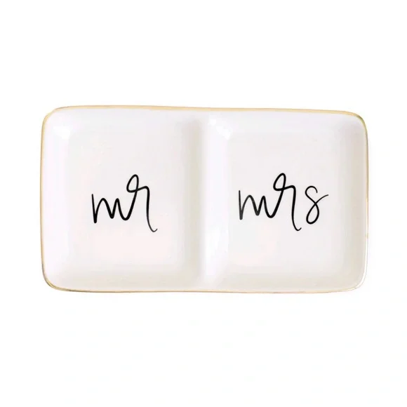 Sweet Water Decor Mr and Mrs Jewelry Dish