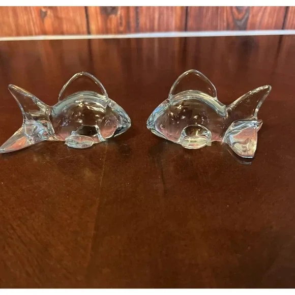 Oneida‎ Crystal Glass Fish Figurines Set of 2 Elegant fish design