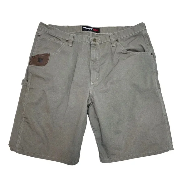 Wrangler Riggs Workwear Mens 40 Ripstop Cargo Shorts Bark Khaki 3W320DK