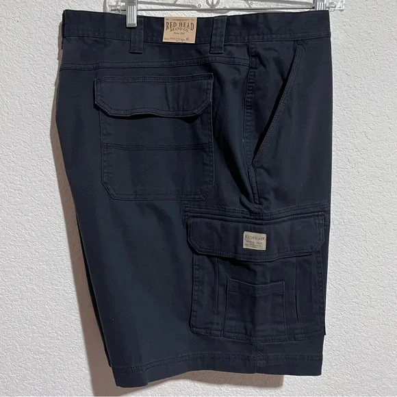 Red Head Navy Brush Cotton Comfort Stretch Cargo Shorts New 46