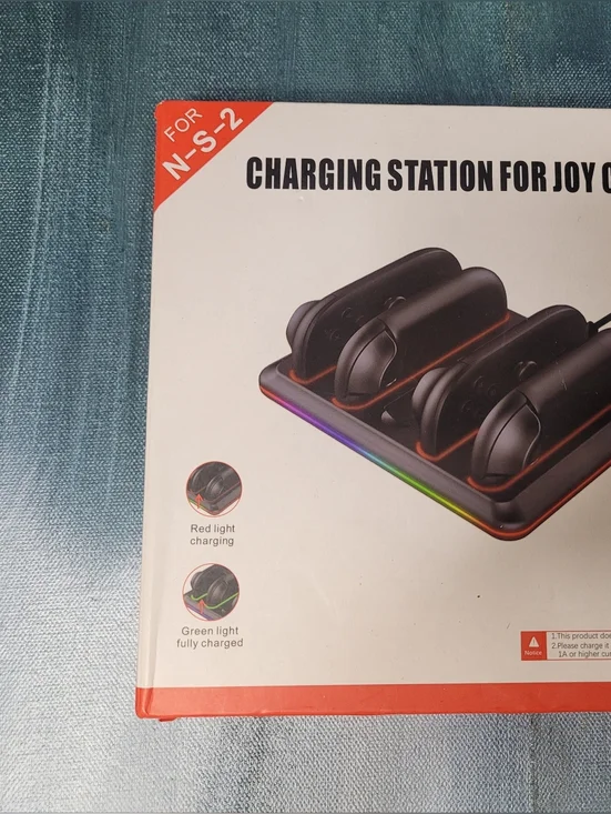 Black Compact Joy Con Charging Station For Nintendo Switch 2