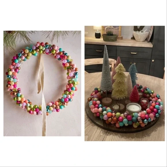 Terrain 18” Magically Colorful Mini Glass Ornaments Wreath New