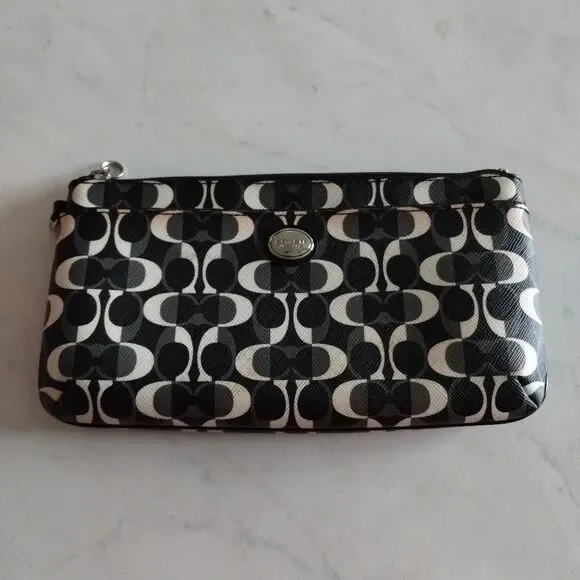 Coach Black Peyton Dream C Small Wristlet Wallet