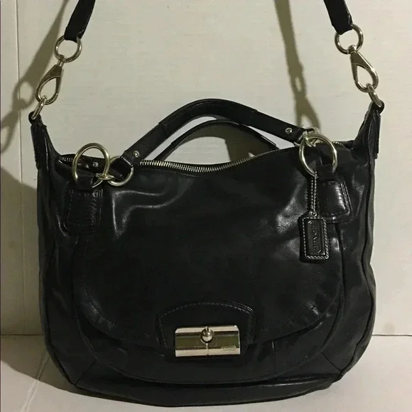 Authentic coach black leather handbag