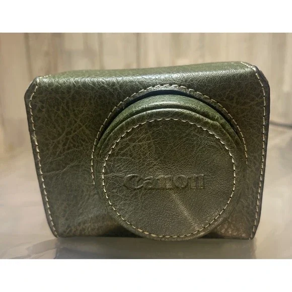 Canon Olive Green Camera Case Retro Style Faux Leather Power Shot G7 X NWOT