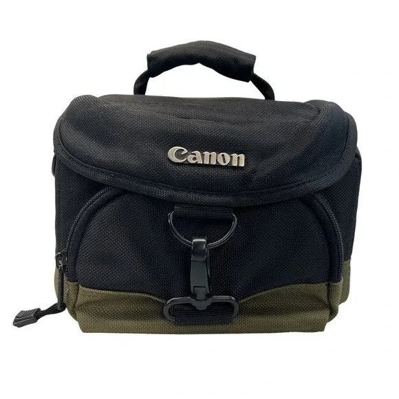 Canon Camera Bag Black Olive Green Padded Waist Belt Case Small Photography