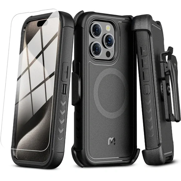 MYBAT PRO Maverick Series iPhone 15 Pro Case with Belt Clip Holster