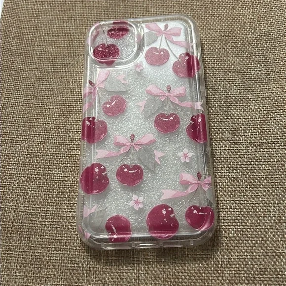 iPhone 14 Plus Case Cherries & Bows NWOT See description for others it will fit