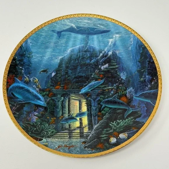 Undersea Visions TEMPLE OF TREASURES Plate Hamilton Collection Sea Ocean Fish