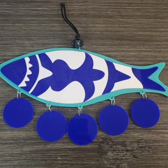Fish Shaped Heavy Plastic Hanging Outdoor Garden Decor 14