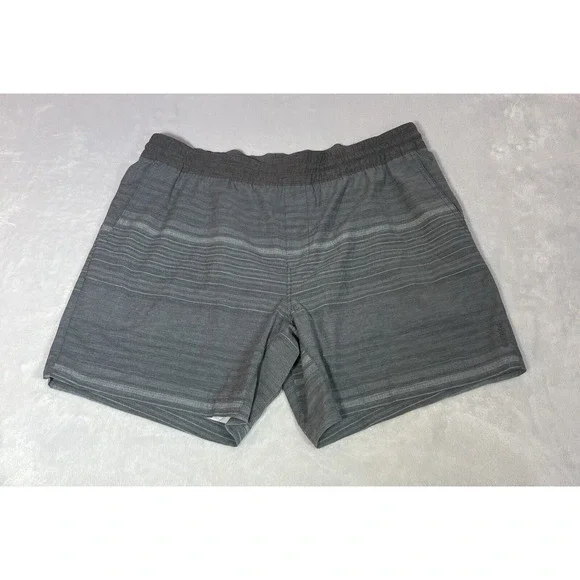 prAna Shorts Mens‎ XXL Charcoal Gray Striped Slope Short Outdoors Hiking Stretch