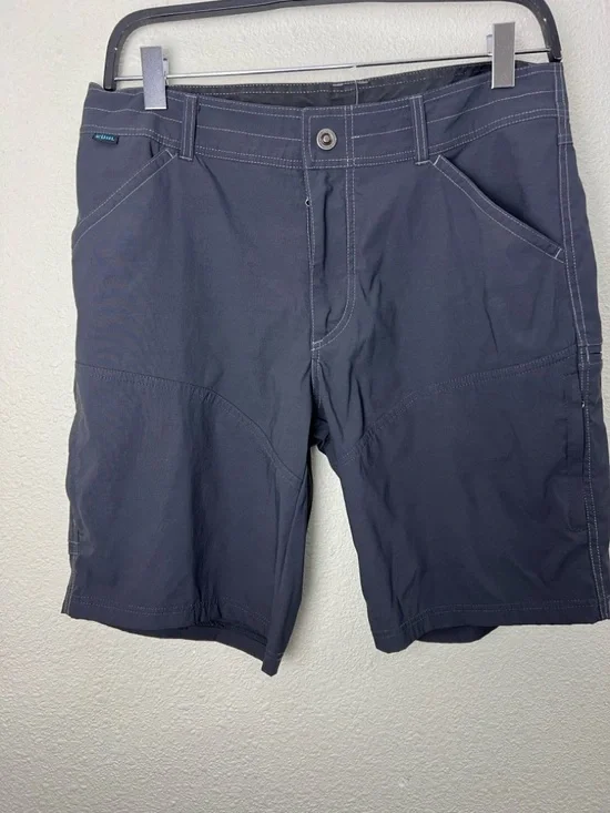 Kuhl Cargo Utility Hiking Shorts Mens 35 Gray Outdoors Longer Length