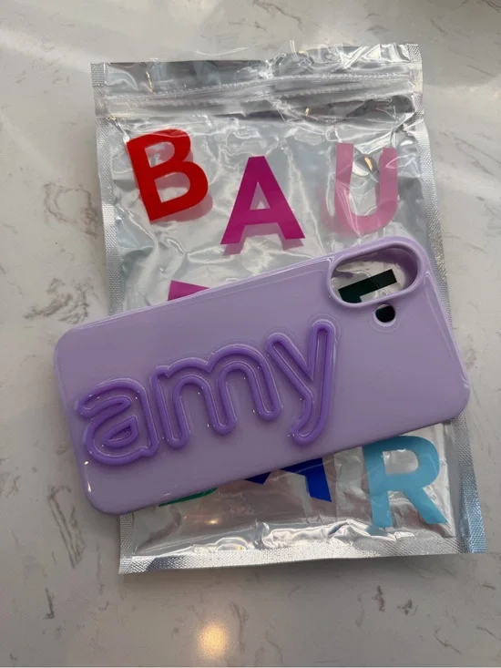 Personalized 'amy' Lavender Silicone iPhone 16 Pro MAX Case