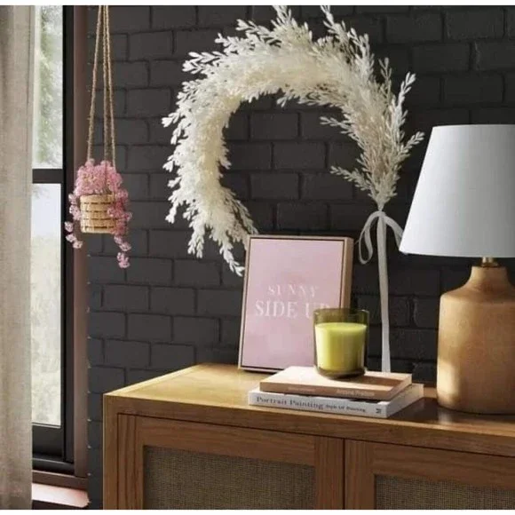 Ring Pampas Grass Botanical Wreath 22 inch - Threshold - New