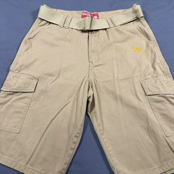 Men's Red Ape Cargo Khaki Shorts With‎ Belt Baggy Fit Size 36