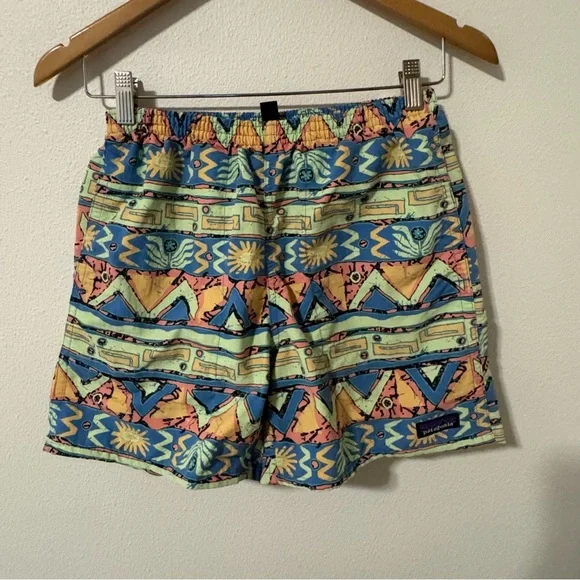 Patagonia Baggies Short Geo Salamander Print Lined Outdoor Beach 2024 X-Small
