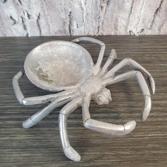 Pewter Large Spider Candy Trinket Dish 9