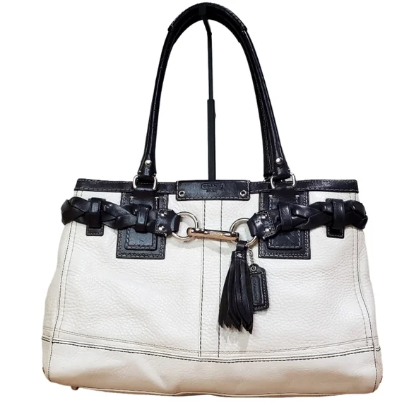 Coach Hamilton Beige | Handles, Belt & Trim Are Black