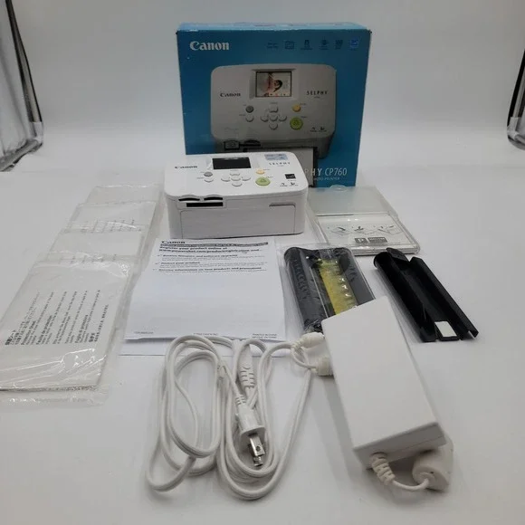Canon Selphy CP760 Compact Portable Photo Printer 4x6 with Paper & ink