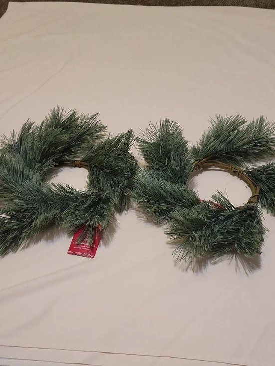 2 12 Inch Faux Pine Wreaths
