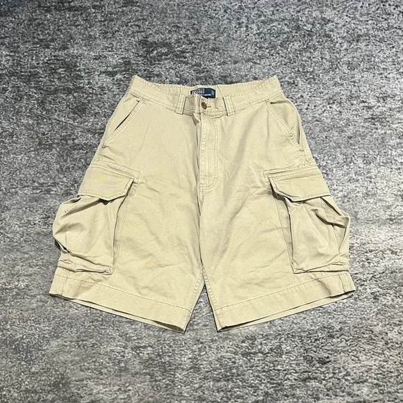 Polo Ralph Lauren Cargo Shorts Mens 31 Beige Utility Tactical Hiking Preppy