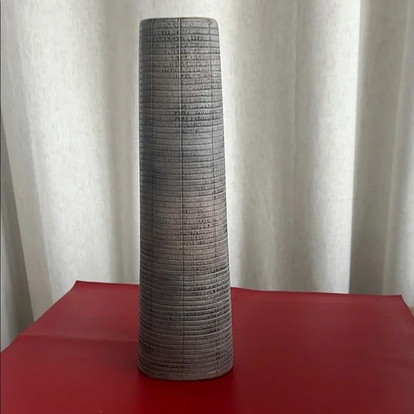 CB2 Elegant Gray Textured Vase 12.25”H