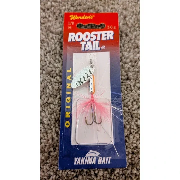 Wordens Rooster Tail Original Fishing Lure 1/8 oz Pink Trout Tiger‎