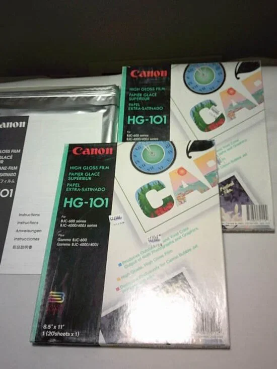 2 NEW BOXES CANON HIGH GLOSS FILM HG-101 FOR BC 600 4000 SERIES FOIL WRAP 8.5