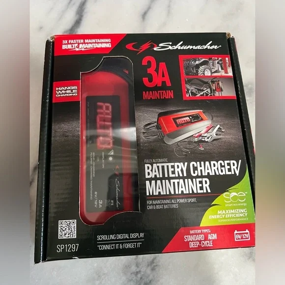 Schumacher Fully Automatic Battery Charger, Maintainer, and Auto Desulfator- 3 A