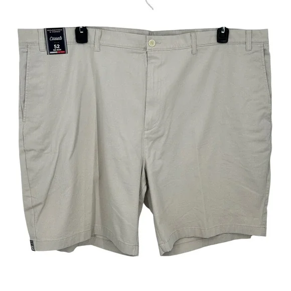 Roundtree & Yorke Mens Shorts Beige Big Man Size 52 Flat Front Stretch Fabric