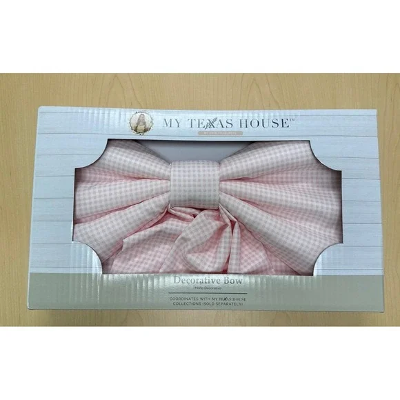 Viral!! My Texas House Pink Bow Oversized Gingham Decorative Bow Pink‎ 24