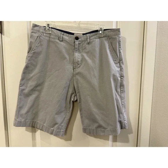 Jachs NY‎ Mens Gray Chino Shorts Size 36 Flat Front Cotton Blend Casual Summer