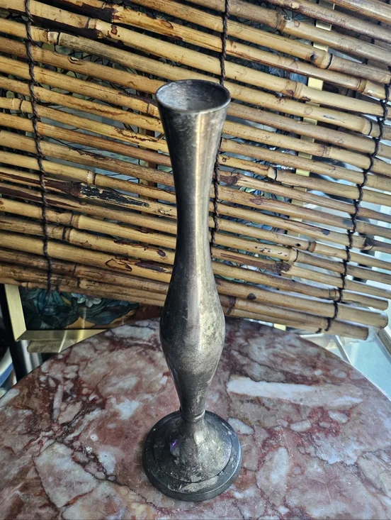 Vintage Silver Plated Brass Bud Vase