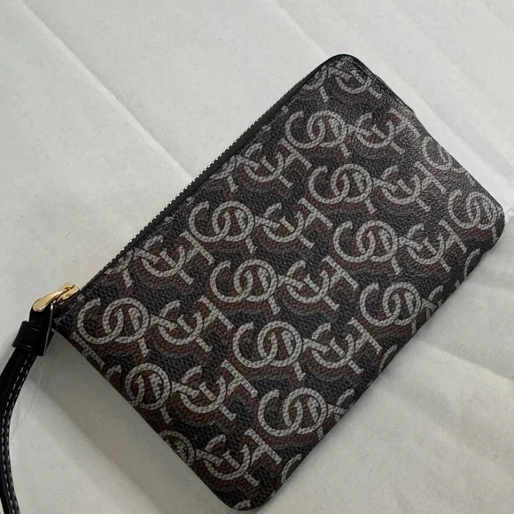 Coach Black and Brown‎ Monogram Wristlet