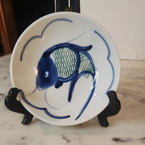Vintage | Blue & Green Koi Bowl 6
