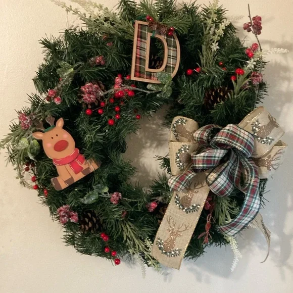 🎄Country Reindeer “D” Wreath