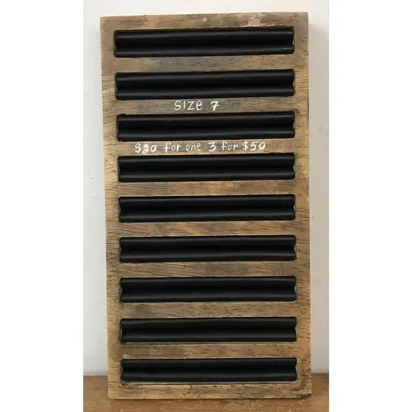 Handmade Custom Made Wooden Ring Jewelry Retail Store Shop Display Holder Wood 3