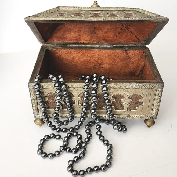 Vintage Moroccan Jewelry Chest Casket