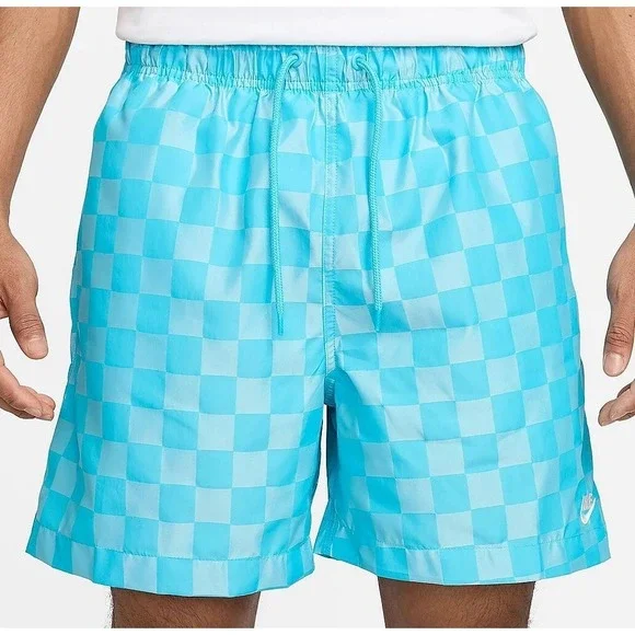 Nike Men's Checkers Club Flow Short, Color: Bright Blue, Size L, New
