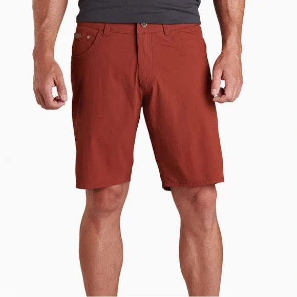 Kuhl Revolvr Shorts Red Brown Patinadye Cotton Gorpcore Outdoor UPF Casual-32