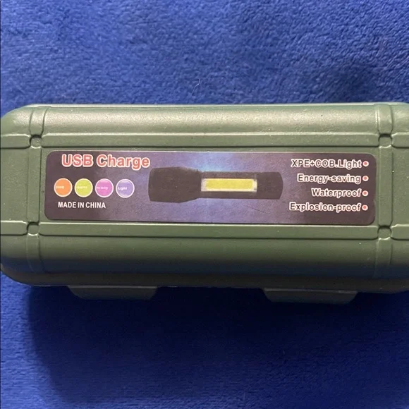 USB Charge Green Flashlight