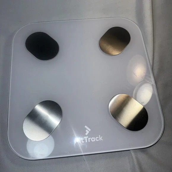 FitTrack Data Smart Body BMI Digital Scale -White (4 AAA Batteries NOT Included)
