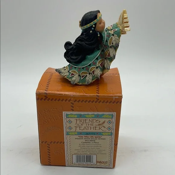 Enesco Friends of the Feather Indian With Eagle Fetish Figurine