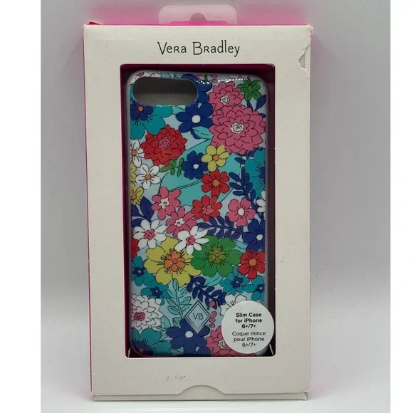 Vera Bradley Far Out Floral Slim Case for iPhone 6 Plus 7 Plus Multi Color NEW