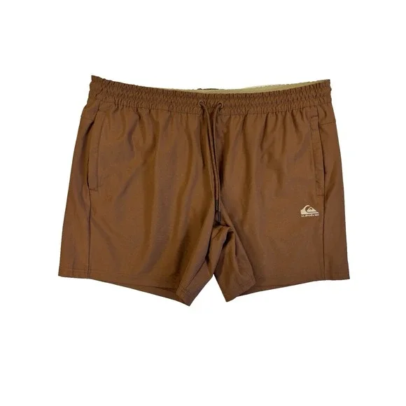 Quicksilver Men's XXL Brown Four Way Stretch Moisture Wicking Shorts Athletic