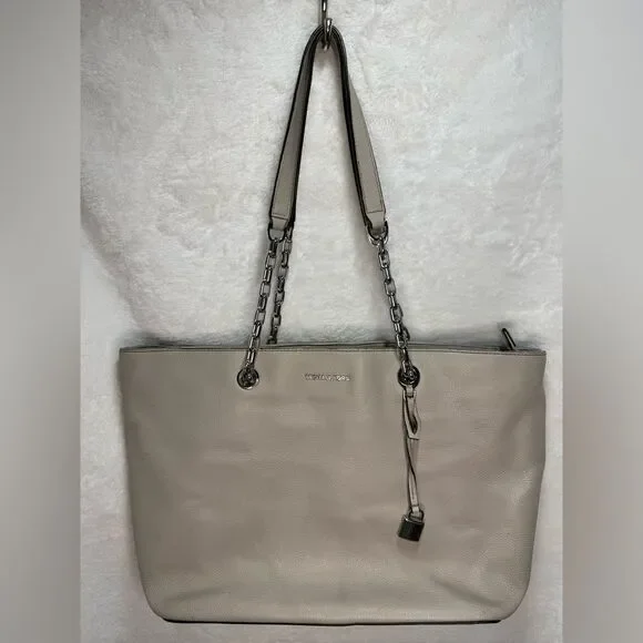 Michael Kors Leather Tote with Chain Straps