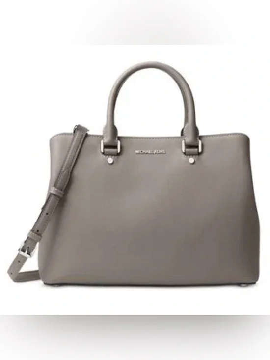 MICHAEL KORS GRAY SAVANNAH LARGE SATCHEL