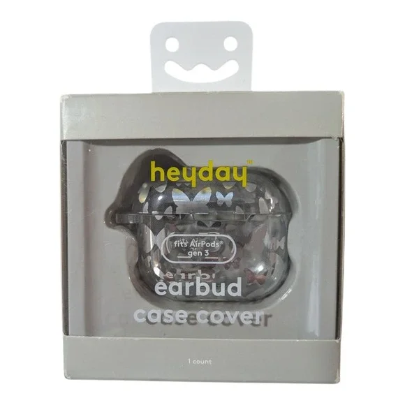 K4.‎ Heyday AirPods 3rd Generation Hardshell Case with Clip - Silver Butterfly