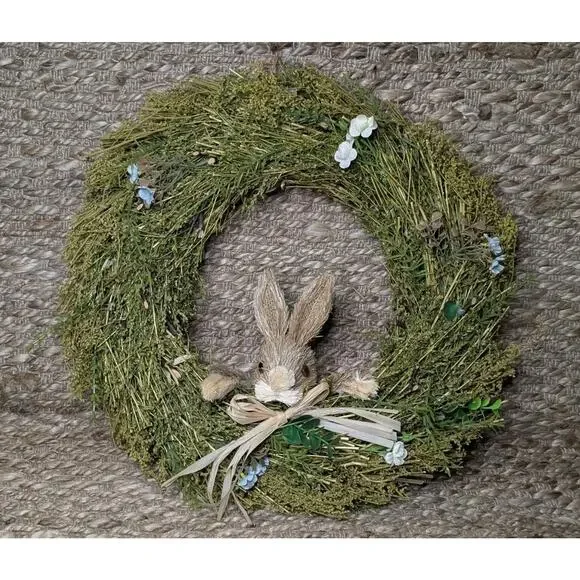 Easter Bunny Green Sage Holiday Wreath Door Decor 19