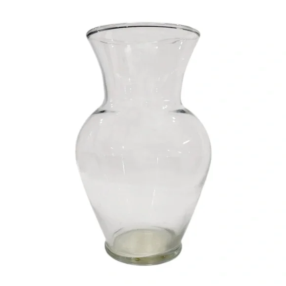 7x3.25” Smooth Glass Flower Vase Clear